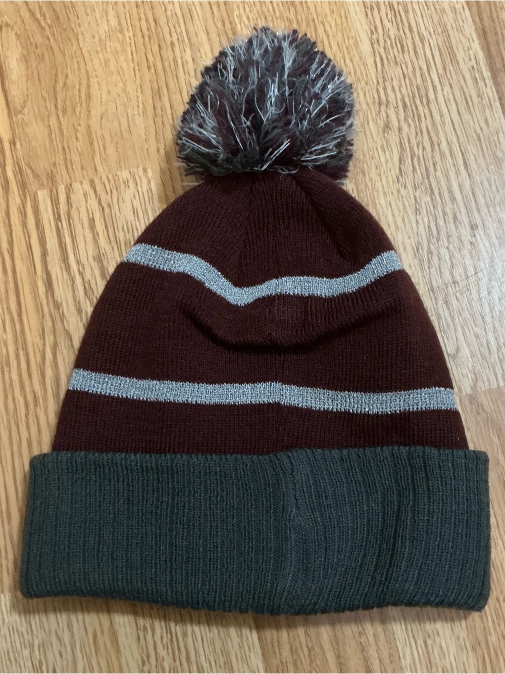 Holloway Unisex Maroon and Dark Gray Pom-Pom Beanie Acrylic OS NWT